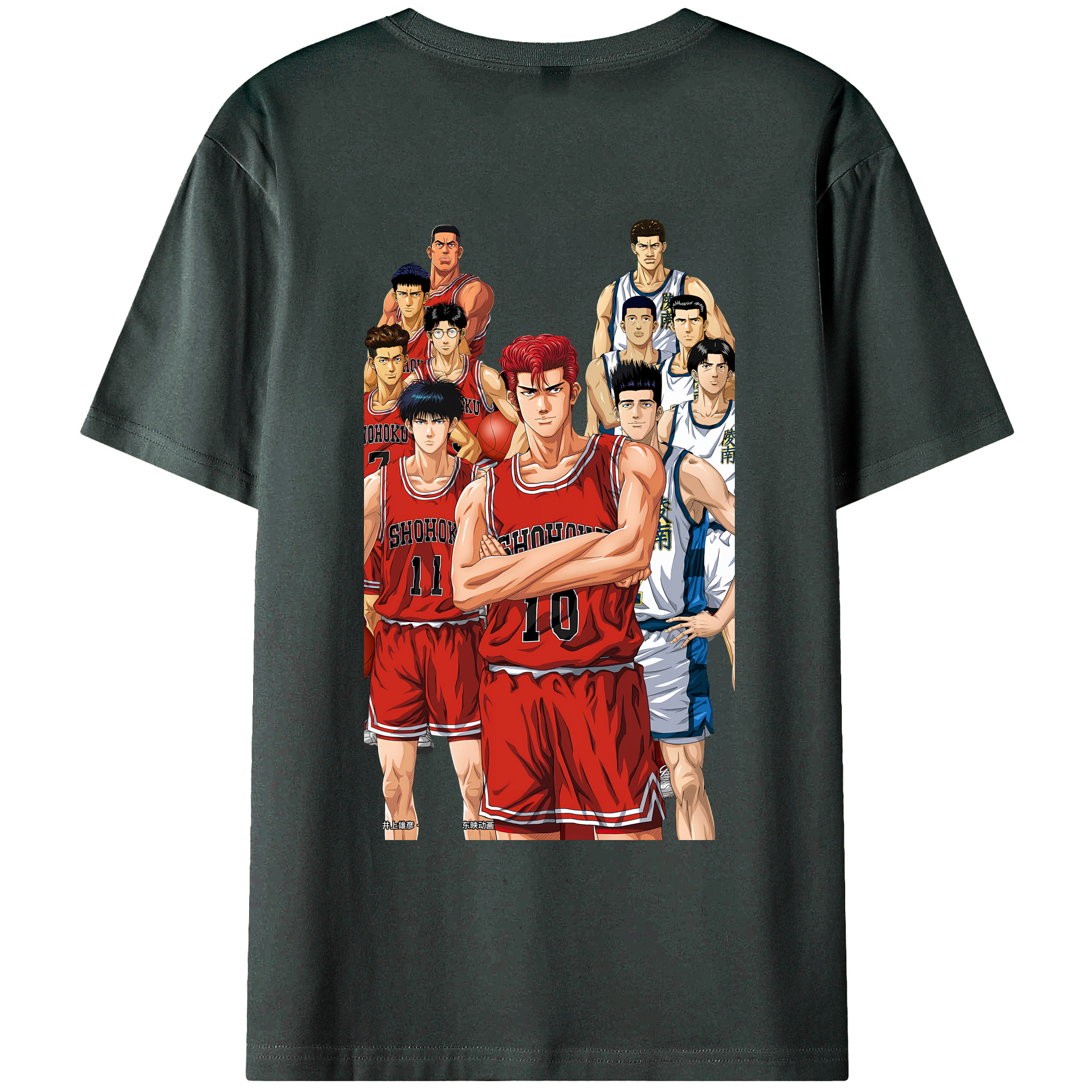 （画像用） SLAM DUNK／スラムダンク 綿100％ メンズ半袖Tシャツ（バックプリント） 通気性
